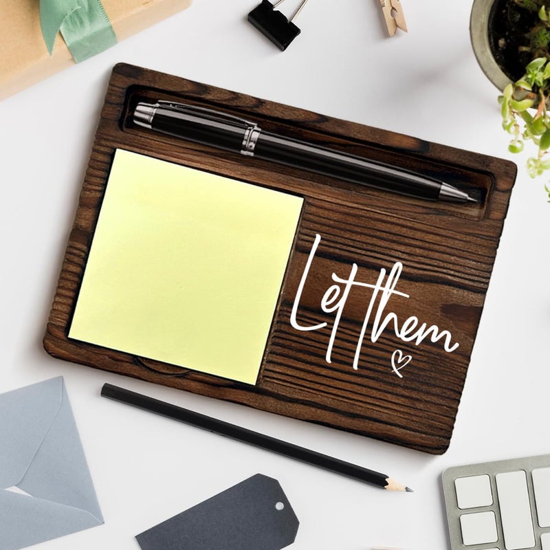 QODMGD Funny Office Sticky Note Holder Let Them Post It Note Dispenser for Home Office Desk Decor Motivational Gifts for Coworkers Friends Boss Work Besties - Image 4